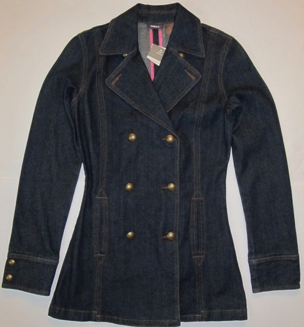New MEXX Denim Jean Jacket coat fitted XS | eBay