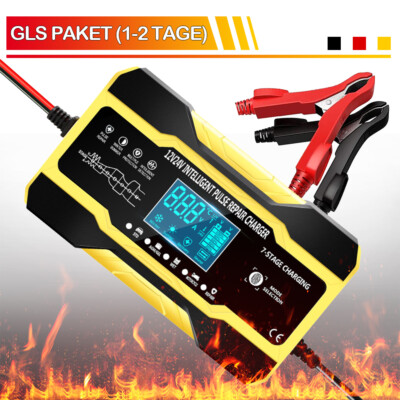 12V Auto Intelligentes Batterieladegerät Impuls Reparatur Erhaltungsladegerät