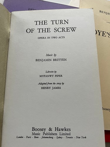 Opera libretti 4 X Britten;Noye's Fludde;Peter Grimes;Turn of the Screw;Gloriana - Foto 4 di 7