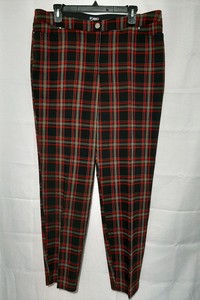 yellow black red plaid pants