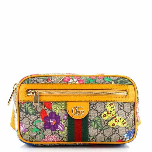 Gucci Ophidia Belt Bag Flora GG Coated 
