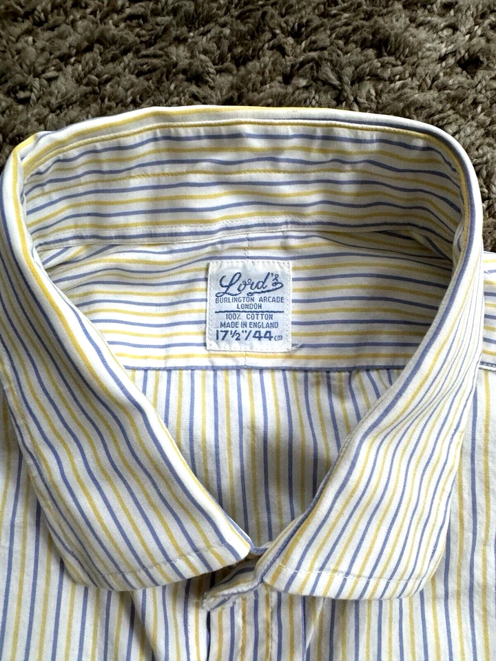 Lord's Burlington Arcade De Colección Camisa de vestir London para hombre 17,5 puños franceses a rayas Foto 2 de 4