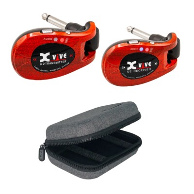 Xvive U2 Complete Guitar Bass Instrument Wireless System Redwood w Case