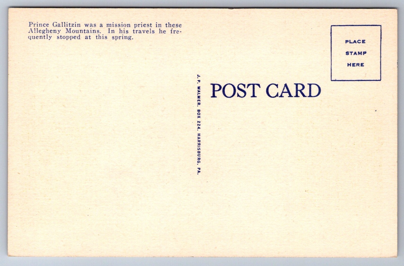 Postcard Altoona PA Prince Gallitzin Spring on Wm. Penn Highway eBay