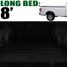 Topline For 2004-2014 Ford F150 8 Feet Long Cab Rubber Truck Bed Mat Liners -blk