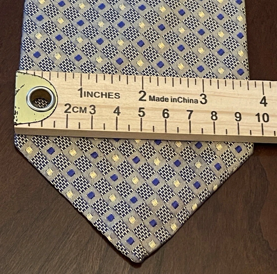 Structure Gold Blue 100% Silk Men’s Neck Tie Made In USA - Image 4 of 4