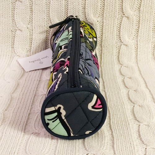 Vera Bradley On A Roll Case Falling Flowers Green Pencil Case Cosmetic MSRP $18 - Picture 4 of 5