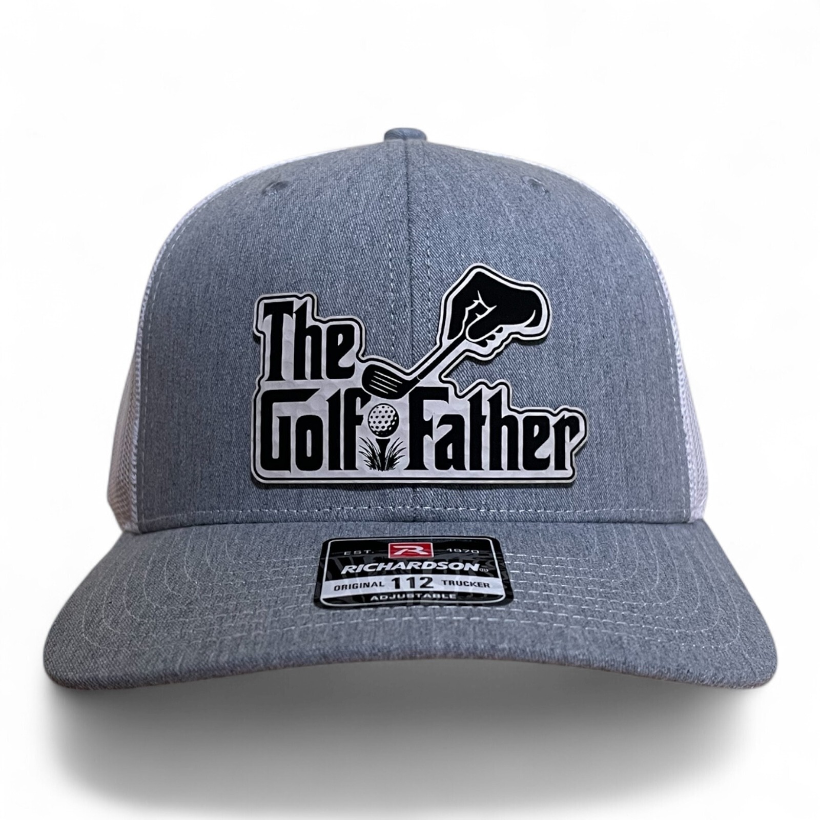 Golf Ball Textured Leather Patch 112 Trucker Hat