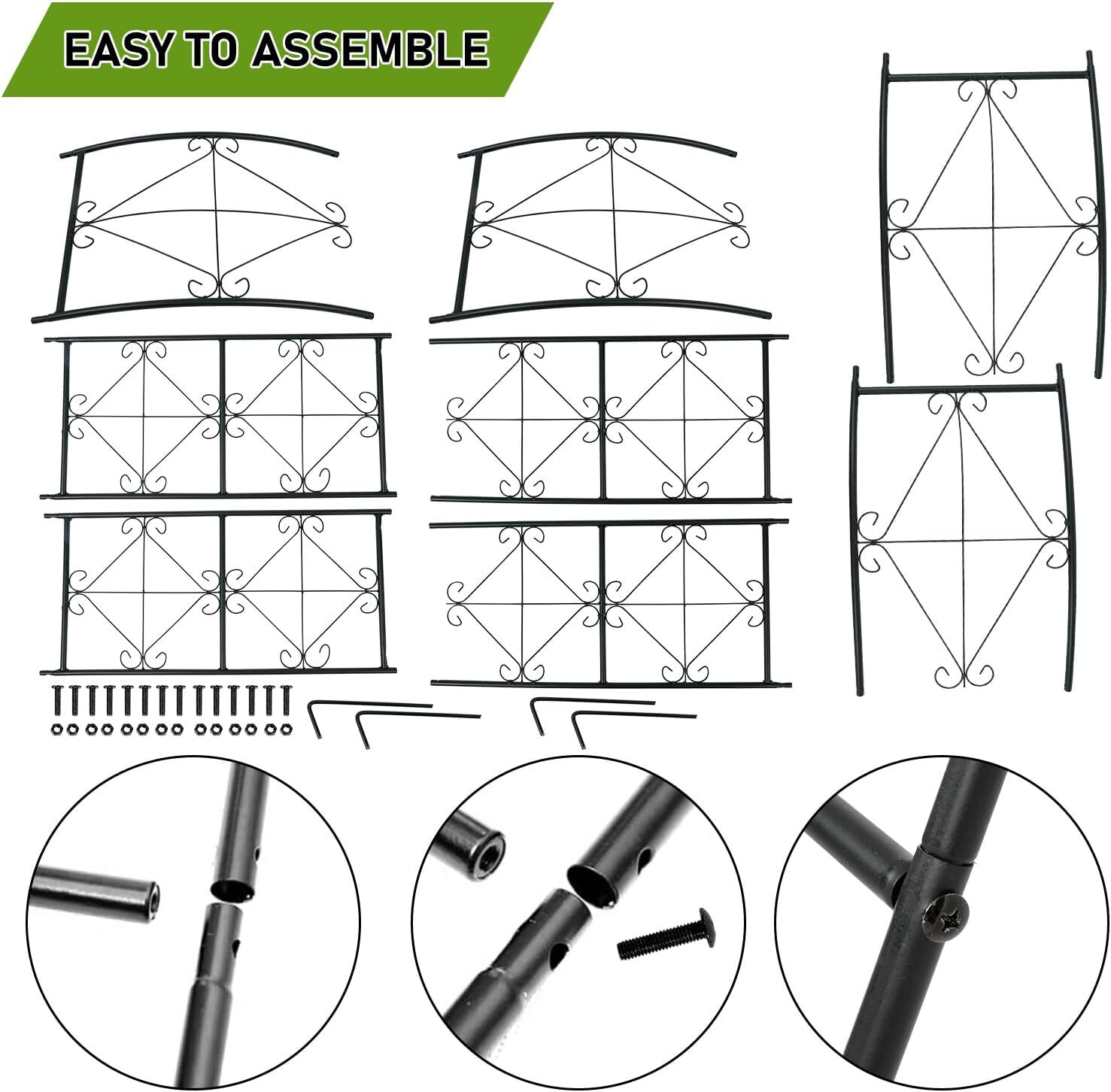 Metal Garden Arch 7.2ft X 4.5ft Garden Arbor for Climbing Plant Outdoor Garden