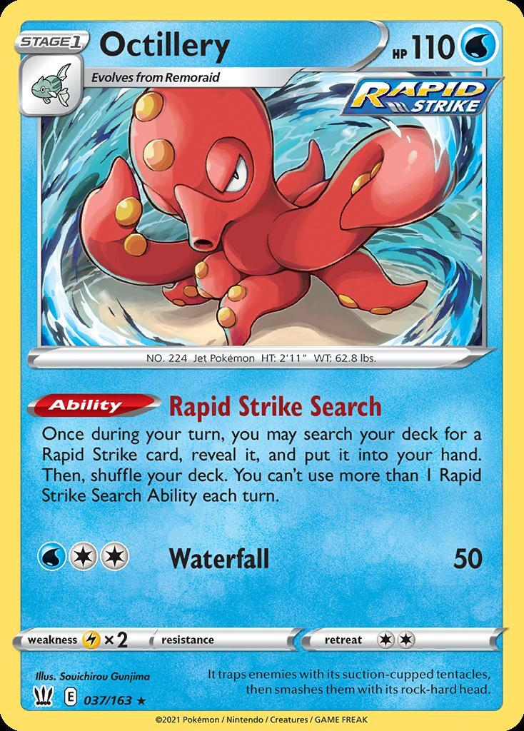 Pokemon Octillery (37/223) Battle Styles LP REVERSE HOLO