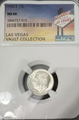 1952-S Roosevelt Dime NGC MS 66 Las Vegas Vault Collection