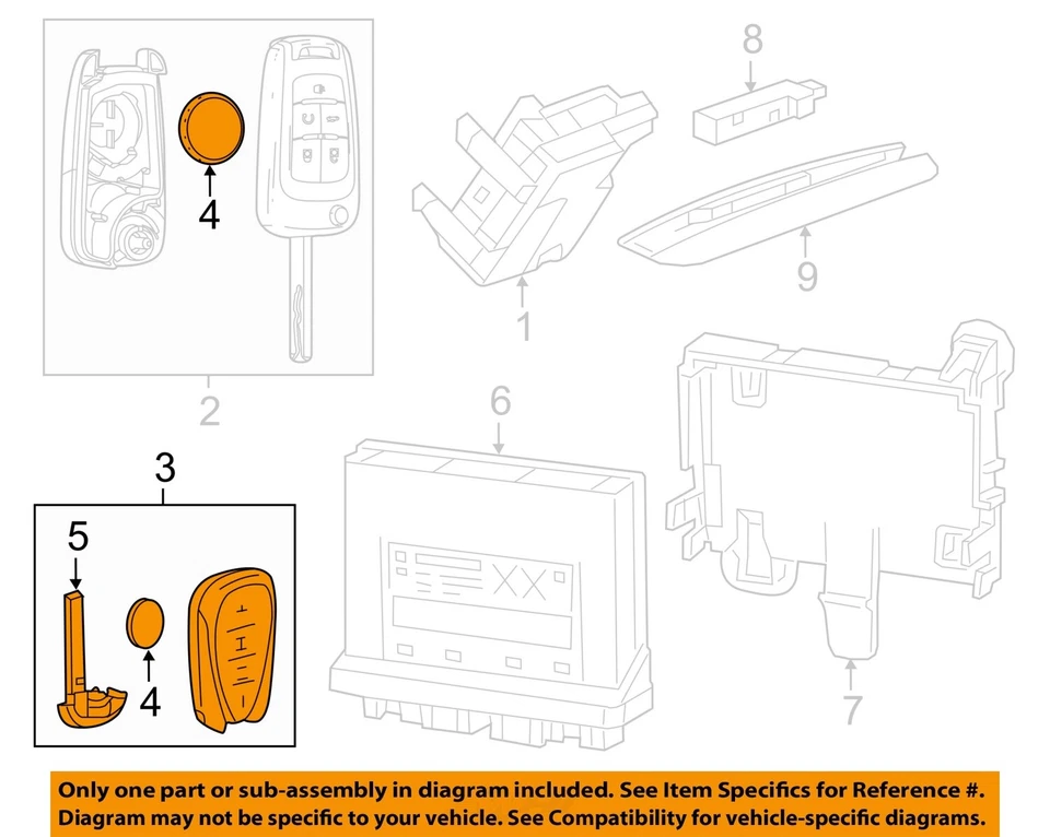 GM OEM 05-20 Camaro Electrical Keyless Entry Components-Transmitter 13529660 - Imagem 4 de 4