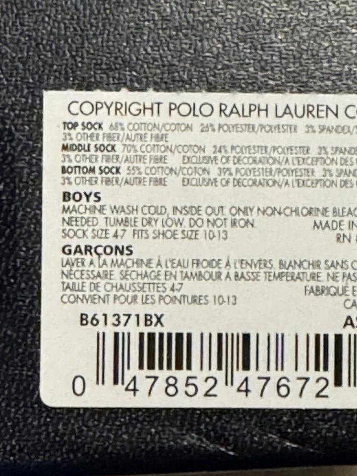New Ralph Lauren Kid’s Socks Size 4-7 - Image 2 of 4