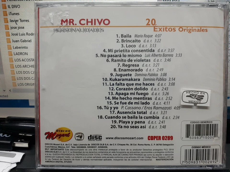 Mister Chivo - (Personalidades 20 Exitos Originales) (New CD) - Imagem 2 de 2