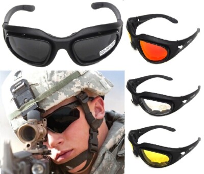 Air Soft Combat Tactical Military Ballistic Shooting Safety Glasses Goggle 4Lens