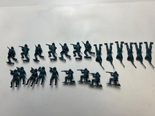 Vintage MPC Toy plastic Soldiers blue metallic lot of 22