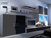 Living Room Furniture Set - Black Or White Gloss - Cabinet Cupboard Sideboard Living Room Furniture Set - Black Or White Gloss - Cabinet Cupboard Sideboard