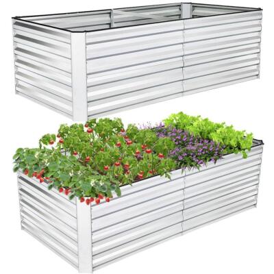Garden Raised for Metal Bed Galvanized Vegetables Planter Outdoor Box Flower