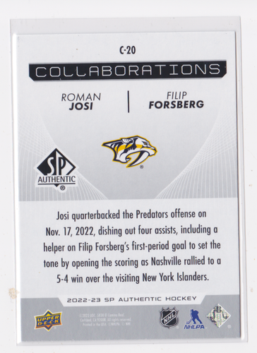 2022-23 UPPER DECK SP AUTHENTIC COLLABORATIONS INSERT - DROP DOWN LIST - Picture 22 of 24