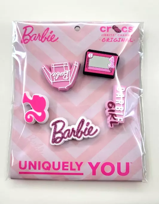 BARBIE CROCS Jibbitz Charms 5 pc SET NEW Genuine Crocs + Track