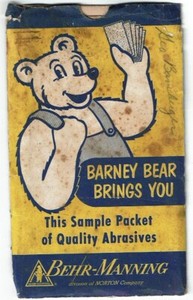 Vintage Behr - Manning sandpaper sample packet -1955  with 3 sheets