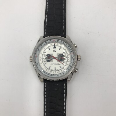 DANIEL KLEIN MENS QUARTZ WATCH (2640P) Chronometer/Leather EXCELLENT!