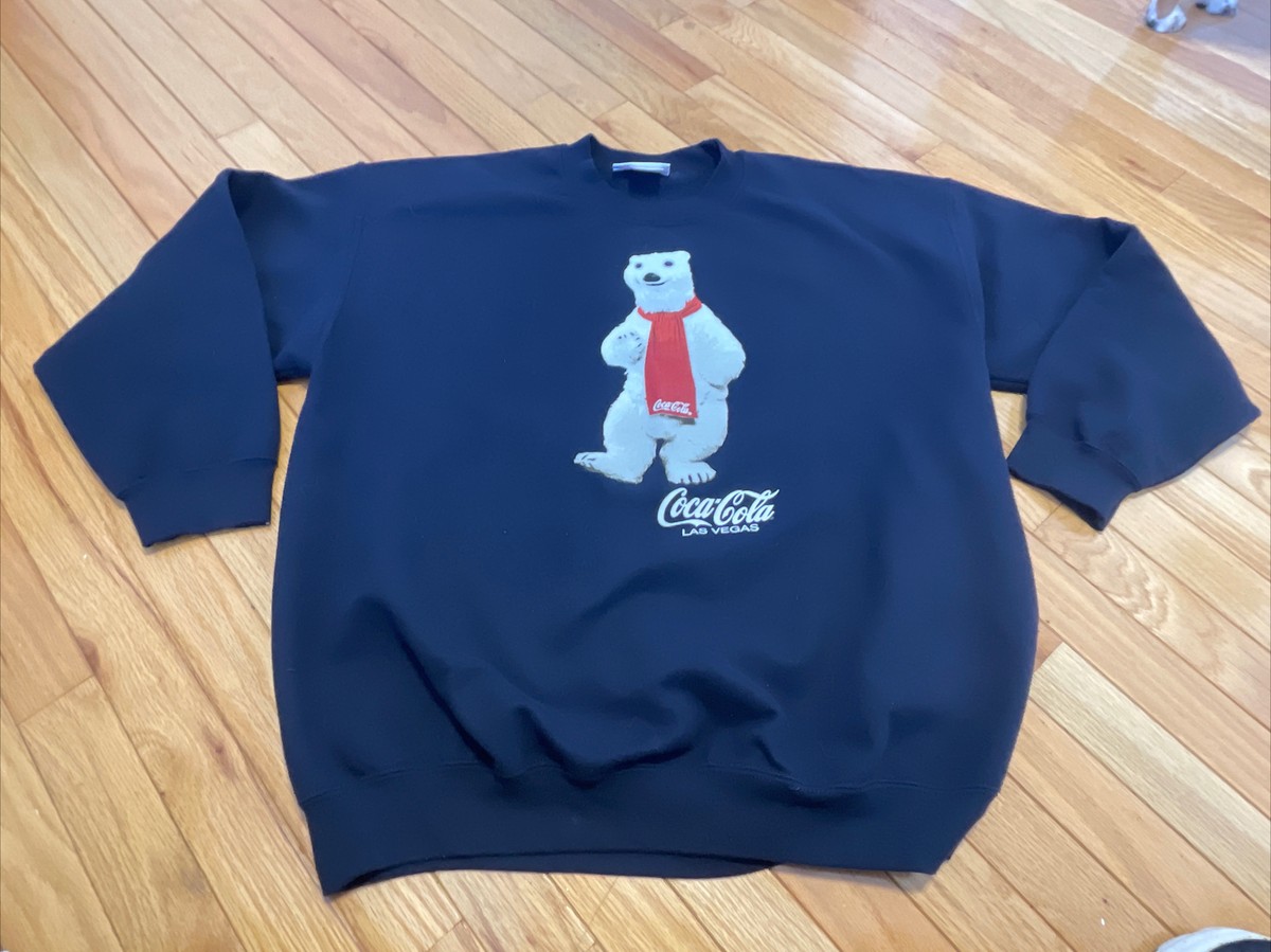 Sweat-shirt Vintage Coca-Cola Y2K Brodé – Bleu, Taille M, Unisexe