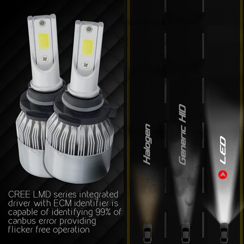 1500W 225000LM CREE LED Headlight Kit 9005 HB3 High Beam 6000K White Bulbs Power - Picture 5 of 12