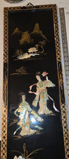 Japanese Painting Abalone and black laquer/enamel on board
