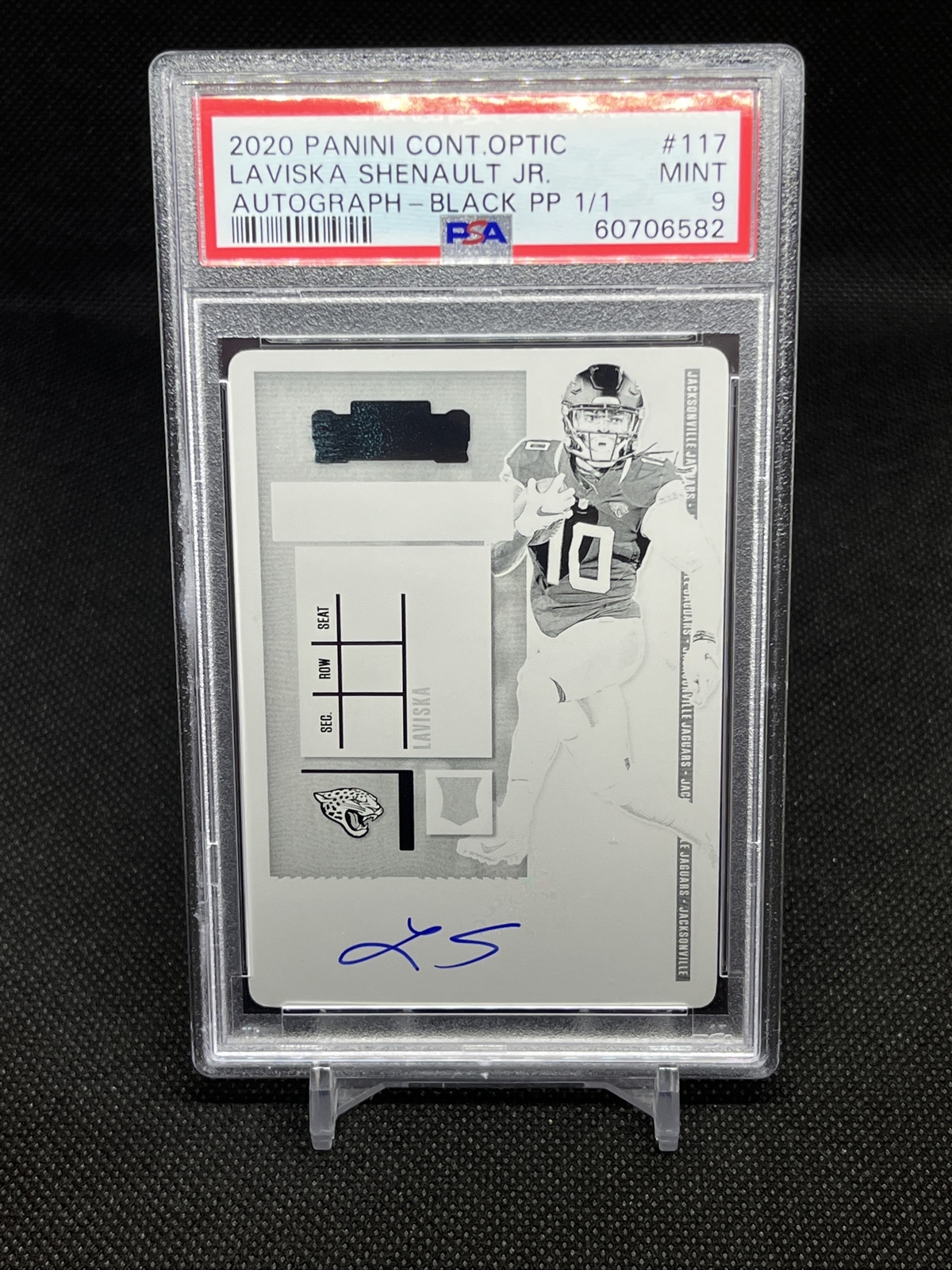 Laviska Shenault Jr. Panini Contenders Optic #117 Autograph-Black Printing Plate 1/1