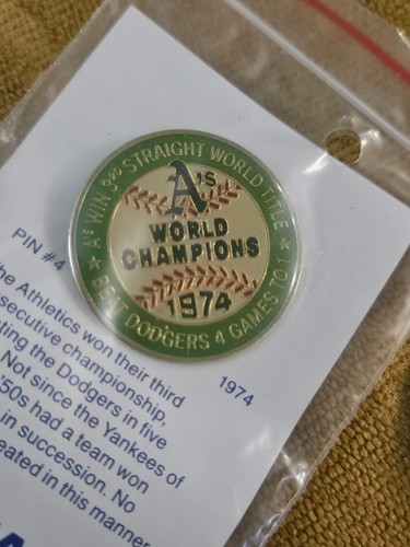 Oakland A's Athletic's Unocal 76 Pin #4 - 1974 World Champions / New - Picture 3 of 6