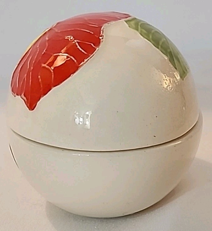 Vtg Rare Santa Anita Ware Anthurium Trinket Dish Egg Shaped Made In Hawaii EC 