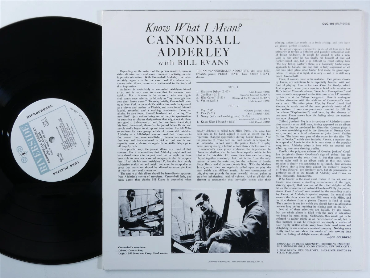 CANNONBALL ADDERLEY/BILL EVANS Know What I Mean? RIVERSIDE OJC-105 LP VG+ b