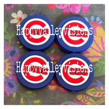 4 Pce CHICAGO Baseball Team Silicone Focal Beads DIY Pens Crafts