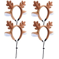 Reindeer Antlers Dog Headband 4-Pack, Christmas Costume Set