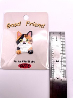 Calico Cat Self Adhesive Embroidered Patch Sticker FREE SHIPPING IN ENV