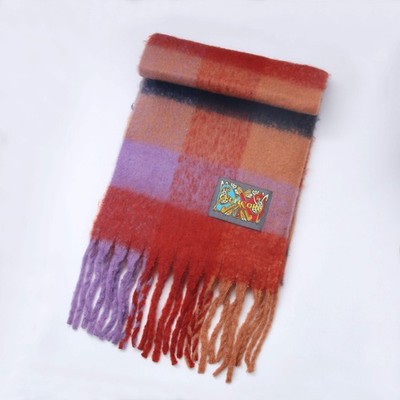 Celtic Ore Authentic Irish Soft Check Scarf Pink-red