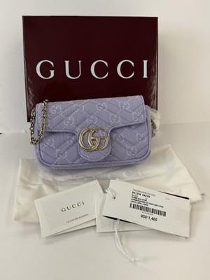 Gucci GG Mini Marmont Purple Denim Marla s Shoulder Bag  