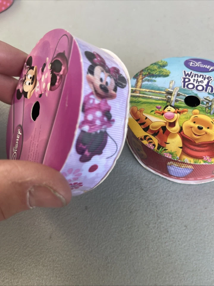 Disney Minnie Mouse & Winnie the Pooh Grosgrain Ribbon Lot of 2 – 1” x 3yd Each  - Image 2 of 4