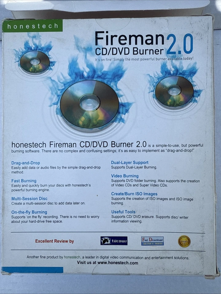 Fireman 2.0 Grabadora de CD/DVD - Software para PC (Tecnología Honesta, 2005) NUEVO Foto 2 de 4