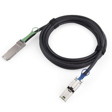 QSFP SFF-8436 to SFF-8088 DDR Hybrid Mini SAS Cable, External Copper SAS Ca...
