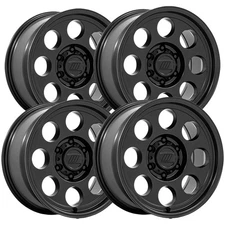 (Set of 4) Pro Comp PA201 Heritage 16x8 5x5.5" +0mm Matte Black Wheels Rims