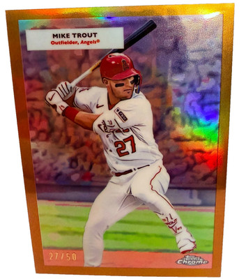 Mike Trout Nolan Ryan 2025 Topps Chrome Platinum 55DH-18 - Jersey Match 27/50