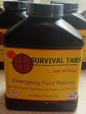 Survival Tabs Chewable Emergency Food Rations 180 Tabs (New)