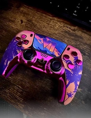PS5 Dualsense Custom Grand Theft Auto VI Glossy Pink Purple Chrome