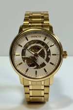 Invicta Objet D Art 69120 Men 42.5mm Automatic Gold Silver Skeleton Watch