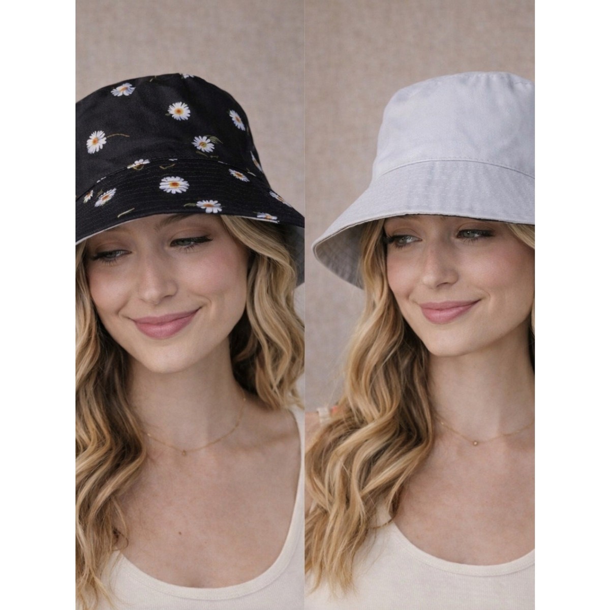 NWT Alex + Olivia Daisy Print Reversible Bucket Hat Black / White One Size Alice + Olivia Reversible Bucket Hat Black Daisy Print  main image 3