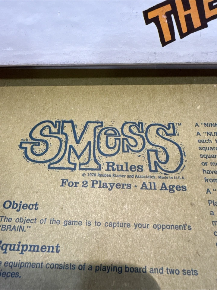 100% COMPLETE Vintage 1970 Smess Game - Parker Brothers Board Game Ninny’s Chess - Image 4 of 4