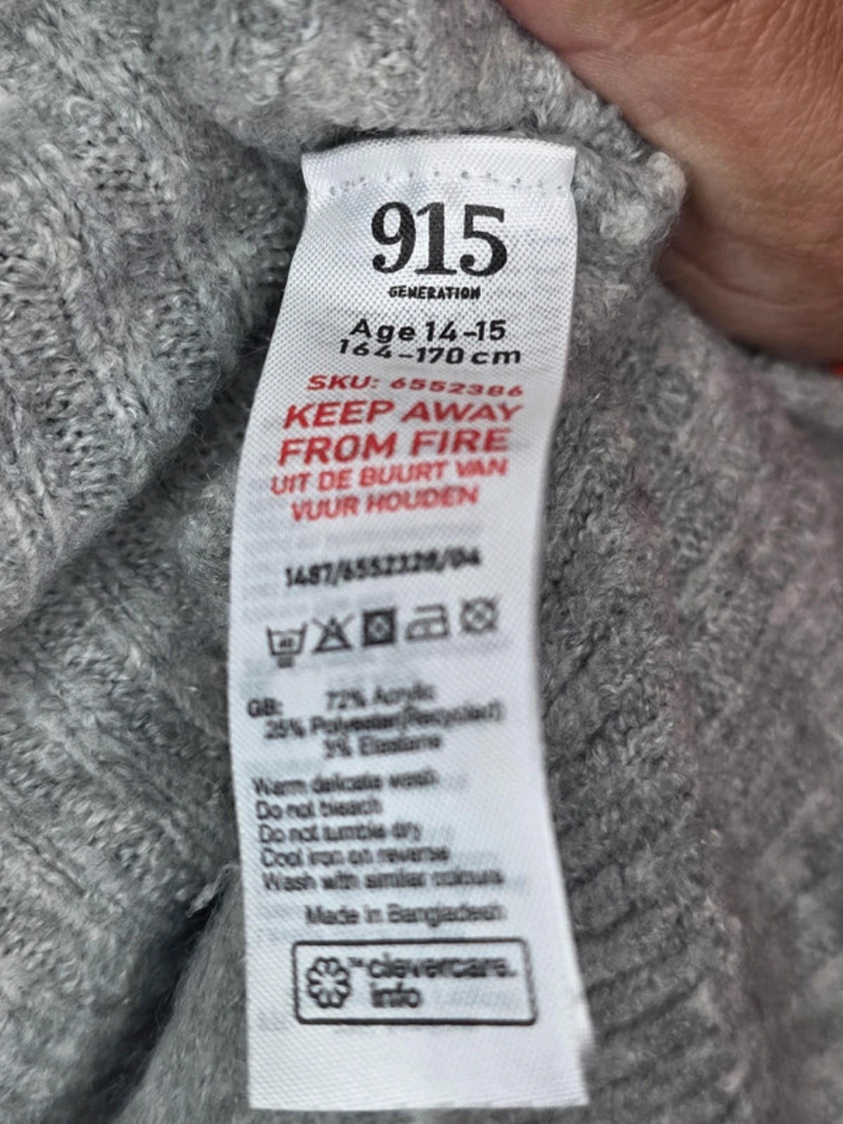 New Look 915 Generation Grey Knitted Jumper (Age 14-15 / 164-170cm) image 4
