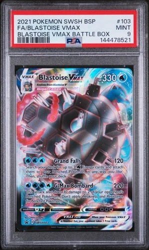2021 POKEMON SWSH BLACK STAR PROMO #103 FULL ART/BLASTOISE VMAX PSA 9